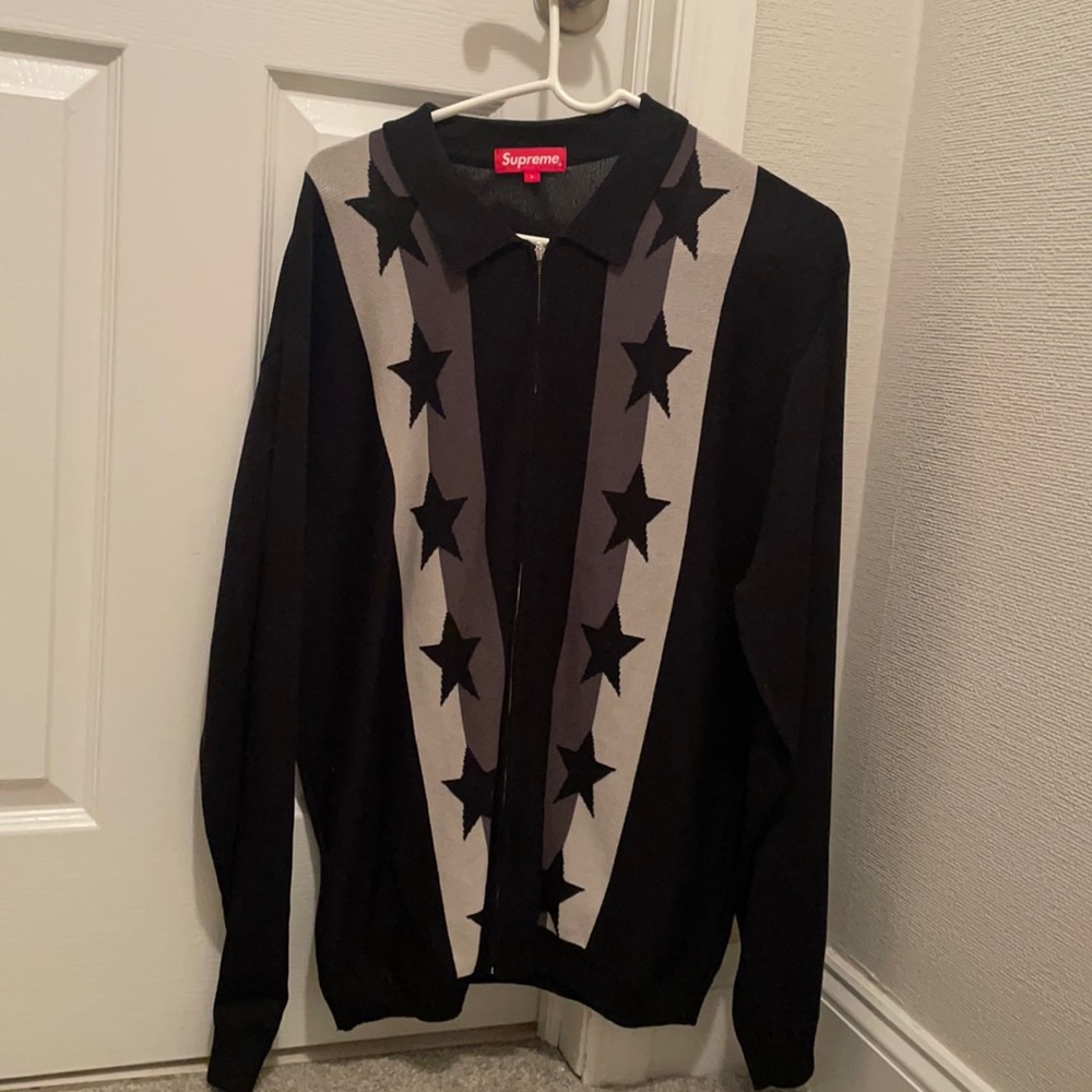 Supreme Stars Zip Up Sweater Polo
